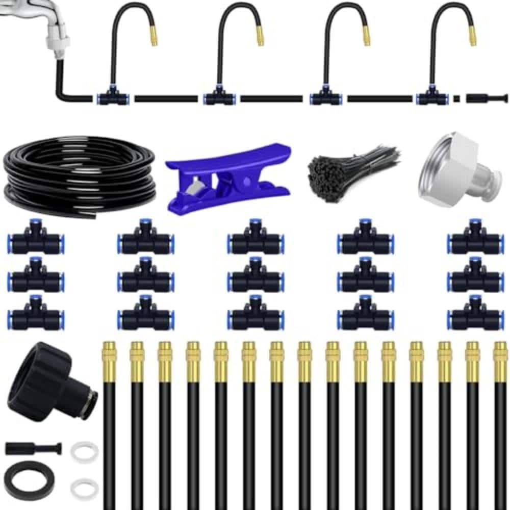 Unbranded 49.21Ft Drip Irrigation System, 360 Degree Bendable Misting Watering Kit for Garden, Greenhouse, Yard and Lawn (2)