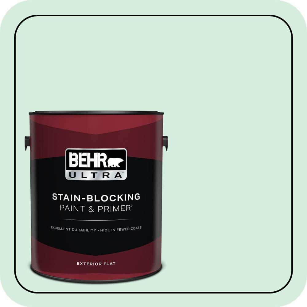 BEHR ULTRA 1 gal. #470C-2 Winter Fresh Flat Exterior Paint & Primer