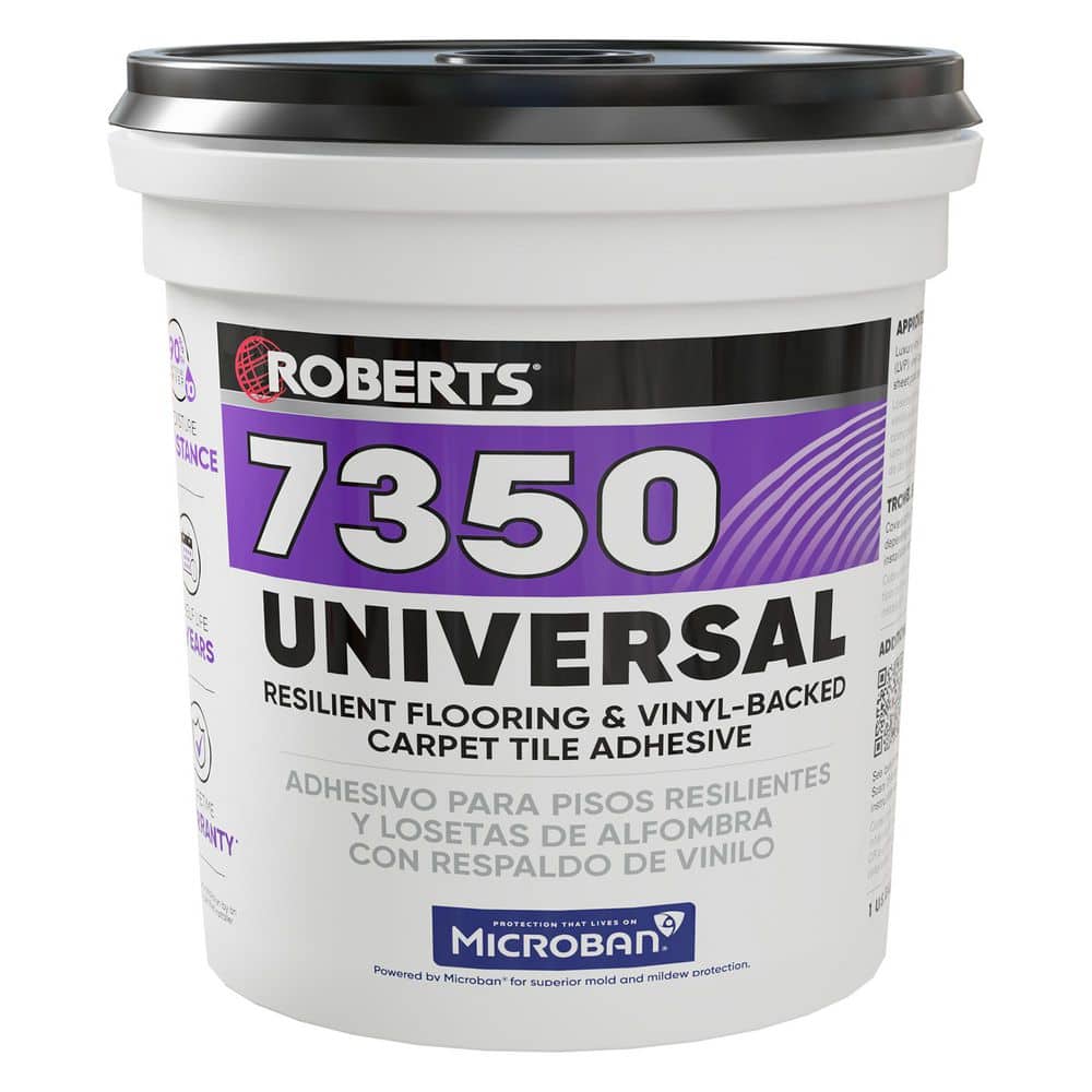 ROBERTS 7350 1 Gal. 8-10 Hour Dry Time Universal Resilient Flooring and Vinyl-Backed Carpet Tile Floor Adhesive in Off White (2)