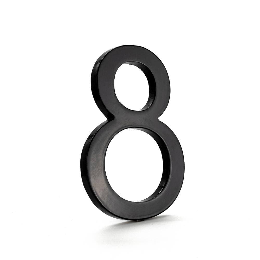 Montague Metal Products 16 in. Black Aluminum Floating or Flat Modern House Number 8 (2)