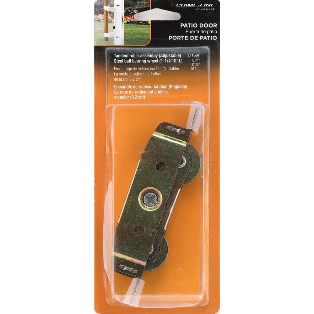 Prime-Line Roller Assembly, 1-1/4 in. Tandem Wheels, Concave Edge, Steel Ball Bearings, Adjustable (3)