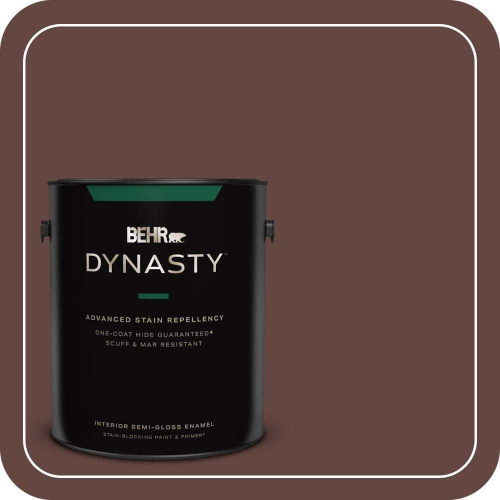 BEHR DYNASTY 1 gal. #PMD-62 Black Plum Semi-Gloss Enamel Interior Stain-Blocking Paint & Primer
