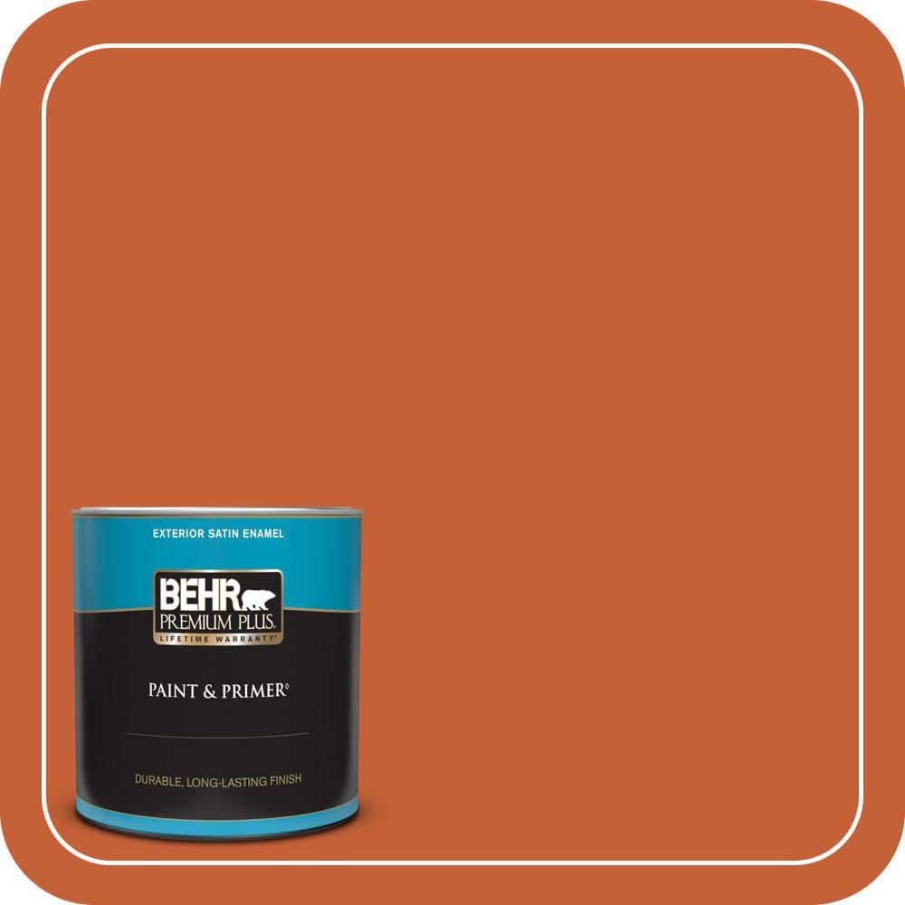 BEHR PREMIUM PLUS 1 qt. #T18-02 Civara Satin Enamel Exterior Paint & Primer
