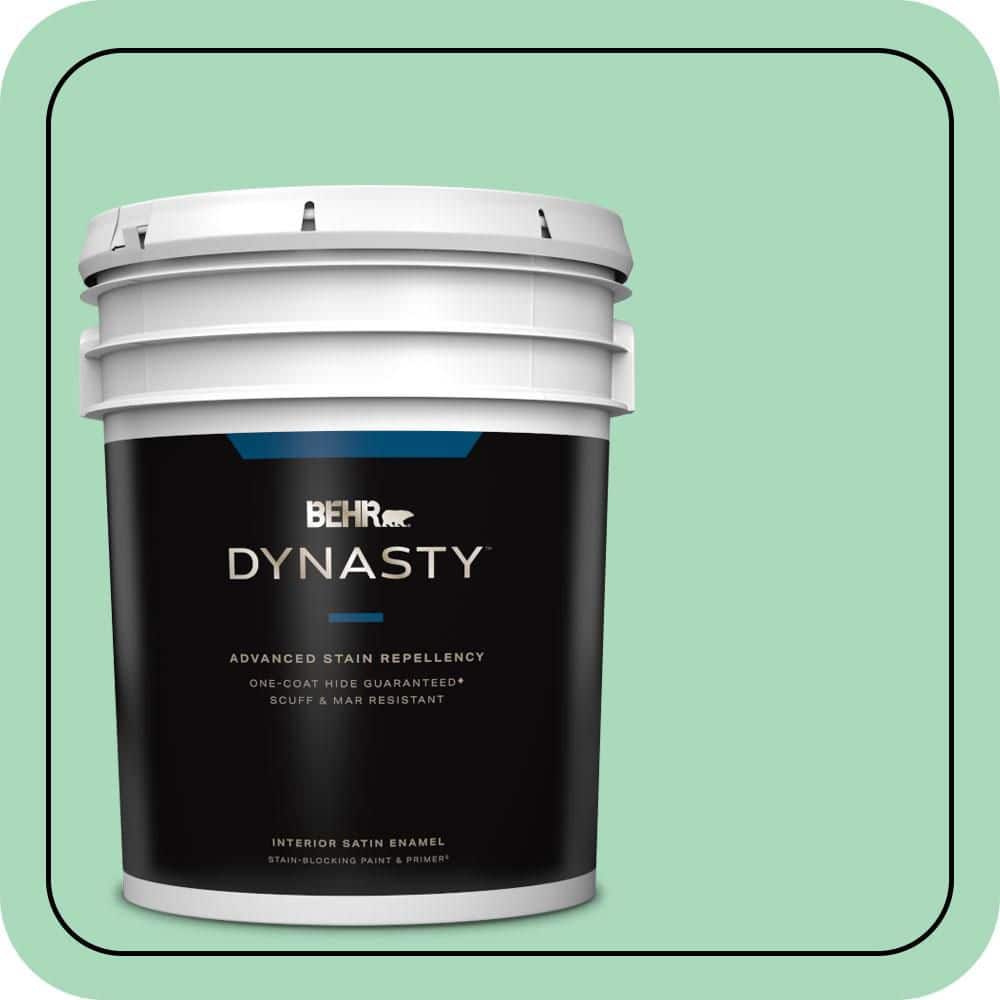 BEHR DYNASTY 5 gal. #P410-3 Shanghai Jade Satin Enamel Interior Stain-Blocking Paint and Primer