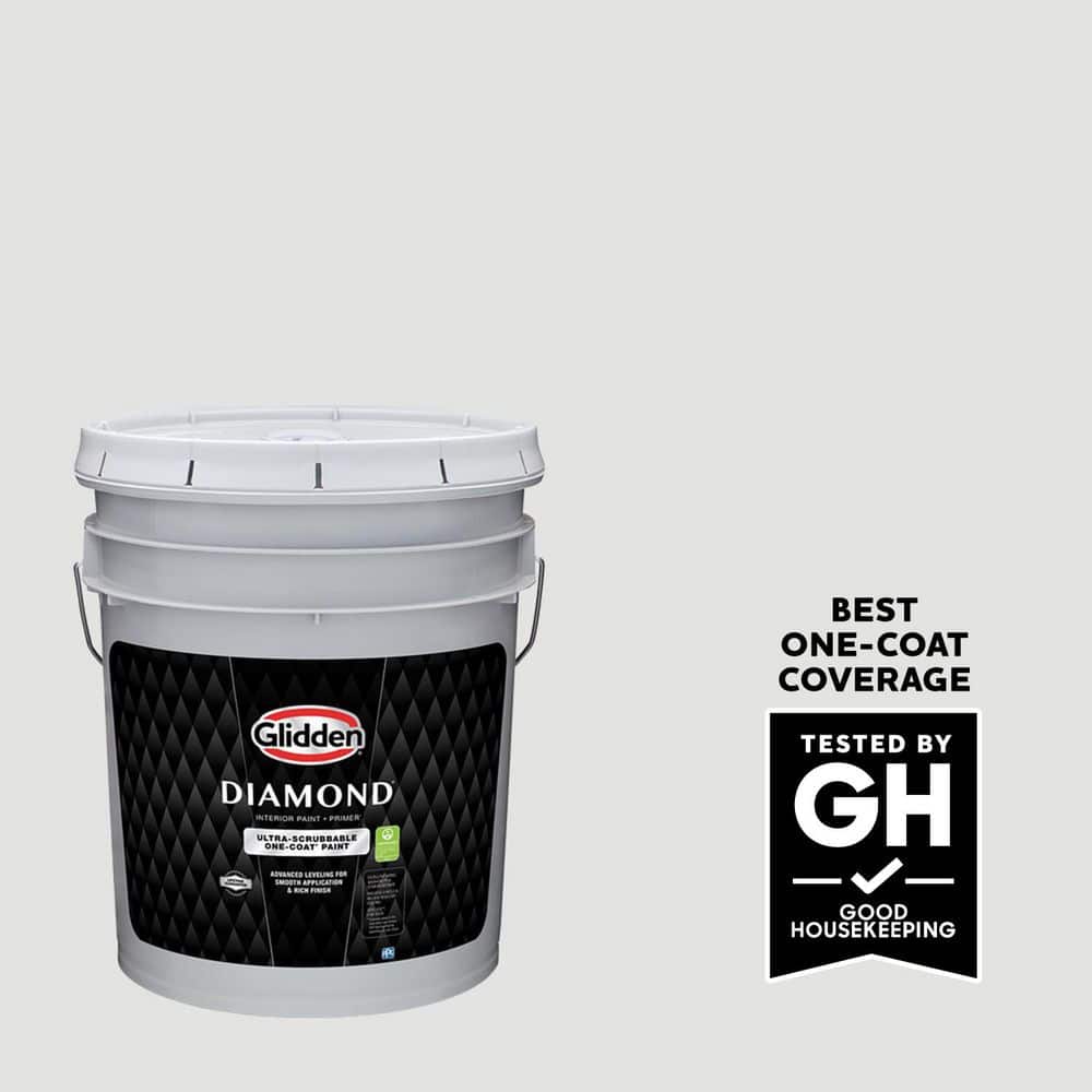 Glidden Diamond 5 gal. PPG1001-2 Aria Flat/Matte Interior Paint with Primer