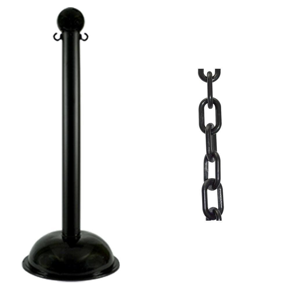 Mr. Chain Heavy-Duty Stanchion and Chain Kit in Black (2)