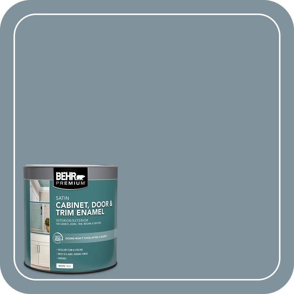 BEHR PREMIUM 1 qt. #PFC-54 Blue Tundra Satin Enamel Interior/Exterior Cabinet, Door & Trim Paint
