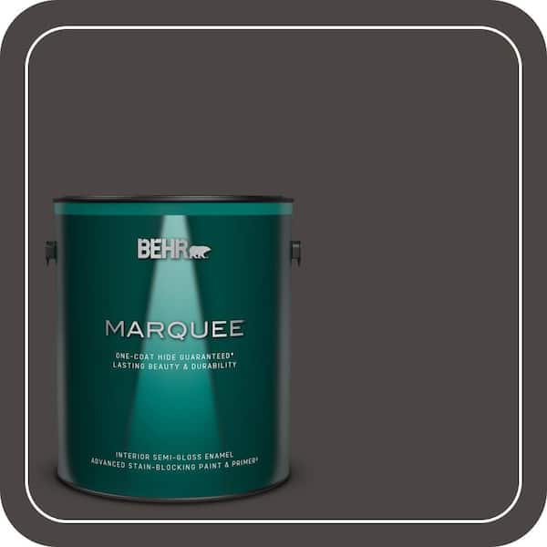 BEHR MARQUEE 1 gal. #T16-01 Black Pearl Semi-Gloss Enamel Interior Paint & Primer (2)