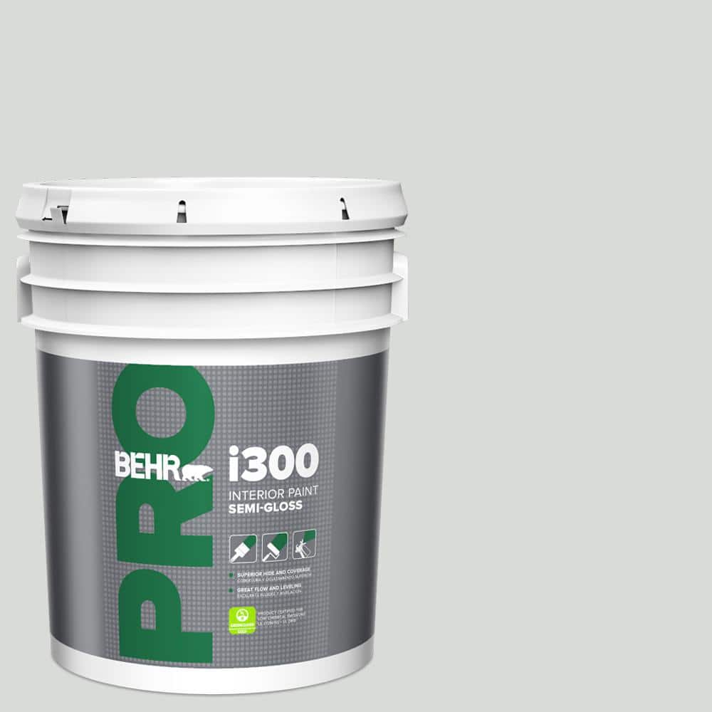 BEHR PRO 5 gal. #N460-1 Evening White Semi-Gloss Interior Paint