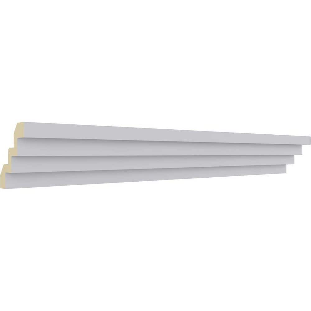 Ekena Millwork 4-1/4 in. x 4-1/4 in. x 94-1/2 in. Polyurethane Eris Step Crown Moulding (2)