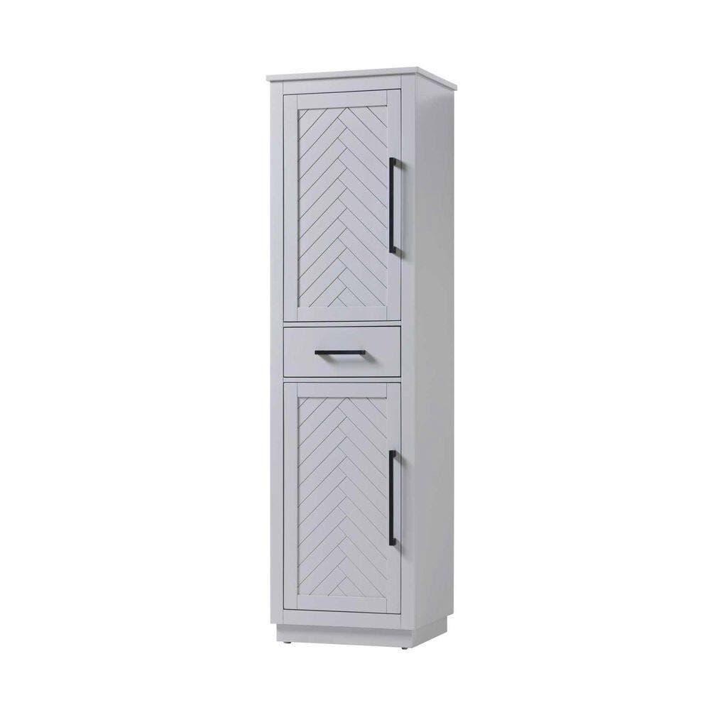 TIMELESS HOME 20 in. W x 18 in. D x 72 in. H Gray Freestanding Linen Cabinet (2)