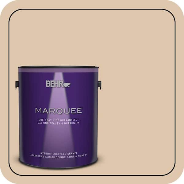 BEHR MARQUEE 1 gal. #N260-2 Almond Latte Eggshell Enamel Interior Paint & Primer (2)