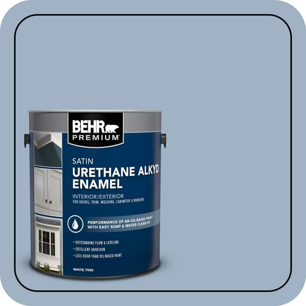 BEHR PREMIUM 1 gal. #S520-3 Perfect Landing Urethane Alkyd Satin Enamel Interior/Exterior Paint