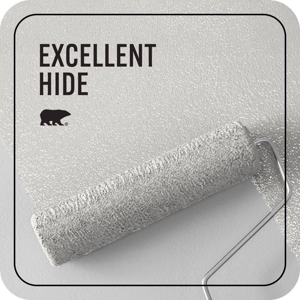 BEHR PREMIUM PLUS 5 gal. #PR-W14 Bit of Sugar Ceiling Flat Interior Paint & Primer (2)