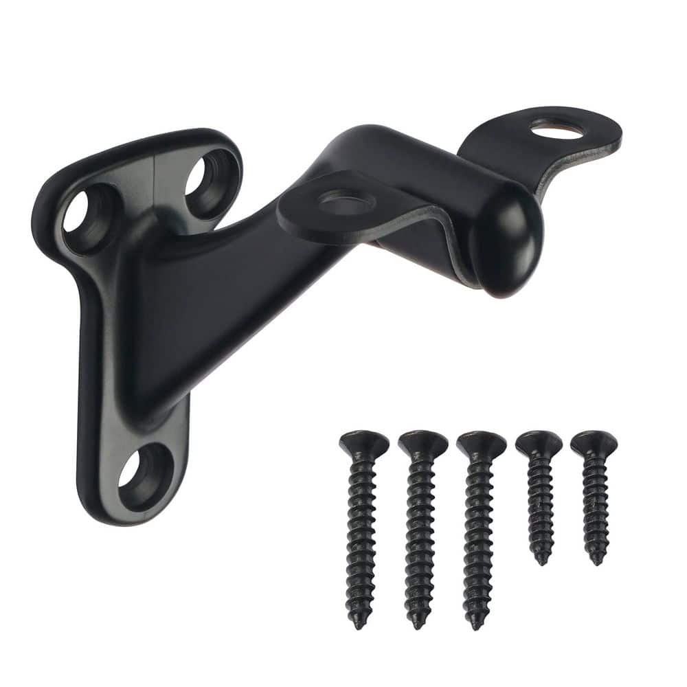 Unbranded 3 Pack 3 in Heavy Duty Metal Handrail Bracket Matte Black Stair Railing Bracket Easy Installation Holds Up to 250 lbs