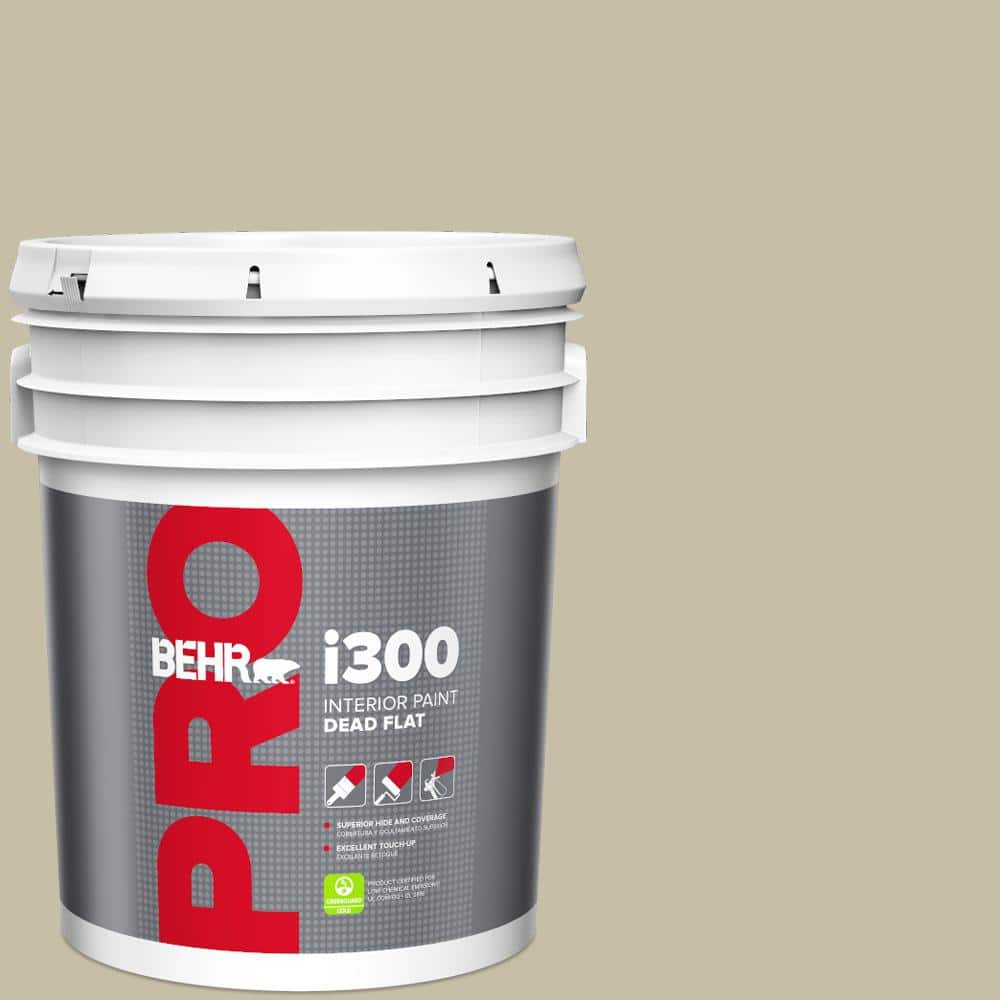 BEHR PRO 5 gal. #ECC-64-1 Jungle Khaki Dead Flat Interior Paint