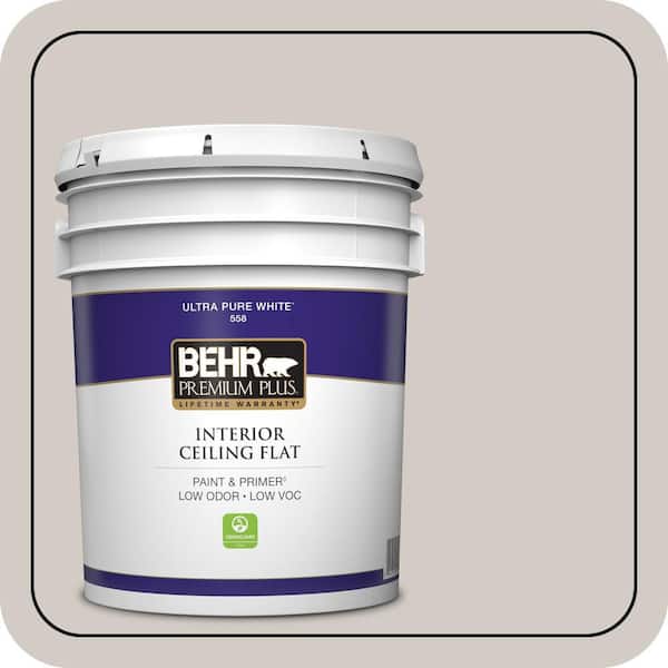 BEHR PREMIUM PLUS 5 gal. #PPU18-09 Burnished Clay Ceiling Flat Interior Paint & Primer (2)