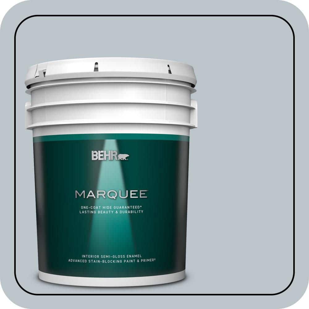 BEHR MARQUEE 5 gal. #N490-2 Icicles Semi-Gloss Enamel Interior Paint & Primer