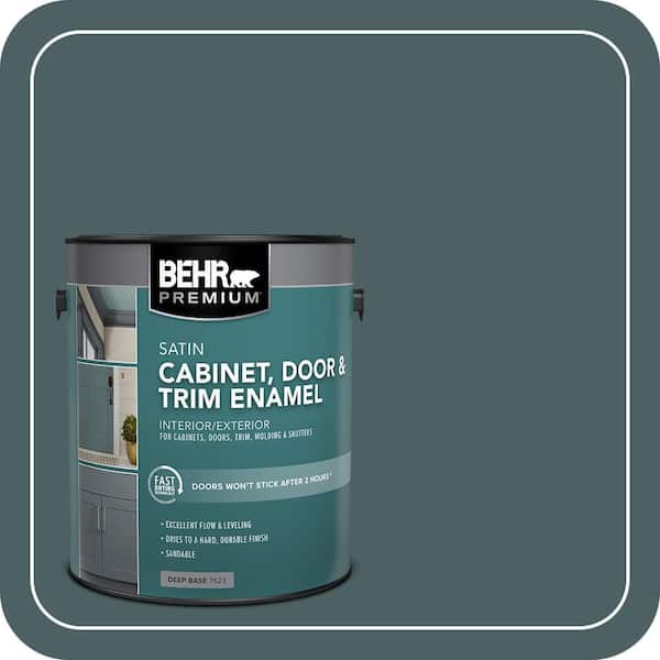 BEHR PREMIUM 1 gal. #PPU12-20 Underwater color Satin Enamel Interior/Exterior Cabinet, Door & Trim Paint (2)