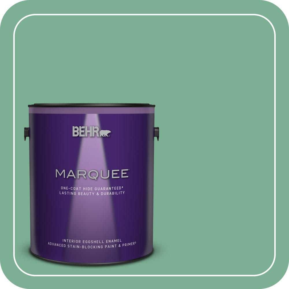 BEHR MARQUEE 1 gal. #MQ6-12 Nature Green One-Coat Hide Eggshell Enamel Interior Paint & Primer