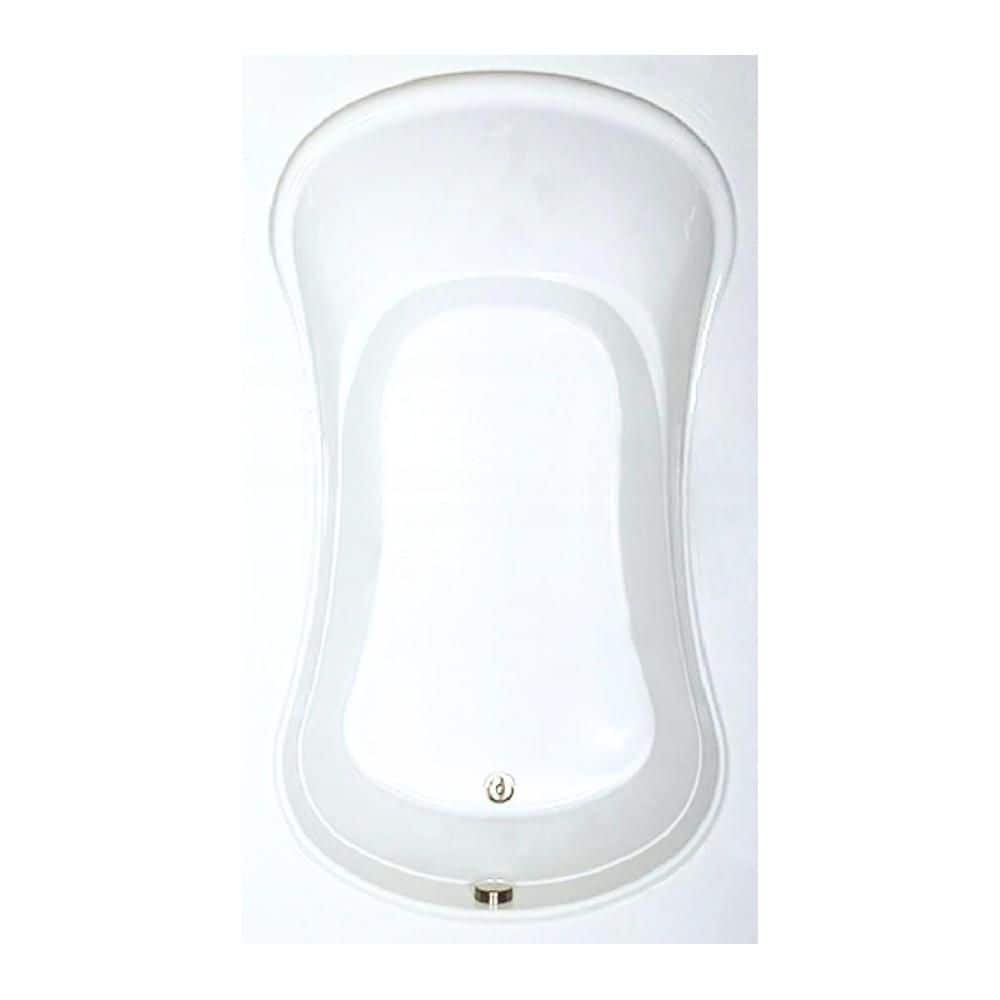 Comfortflo 72 in. x 42 in. Acrylic Rectangular Drop-in Soaking Bathtub with Reversible Drain in White