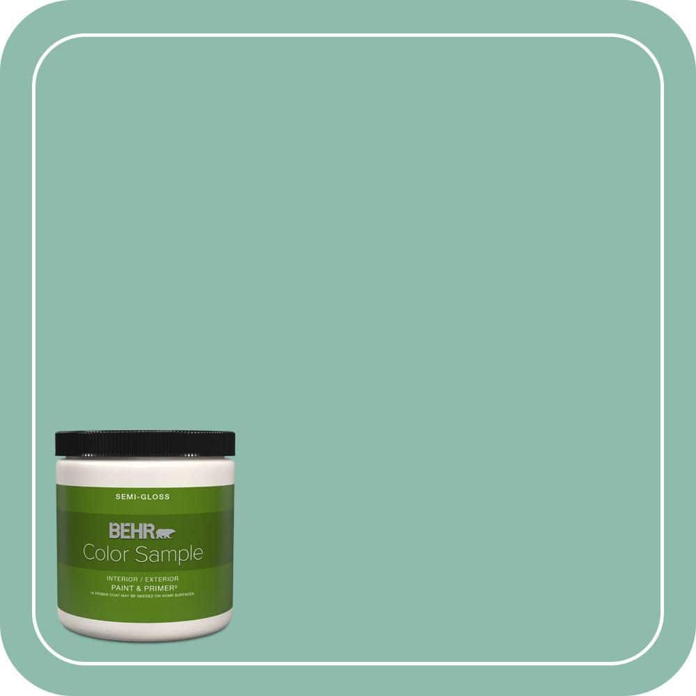 BEHR PREMIUM PLUS 8 oz. #MQ6-37 Mild Evergreen Semi-Gloss Interior/Exterior Paint & Primer Color Sample