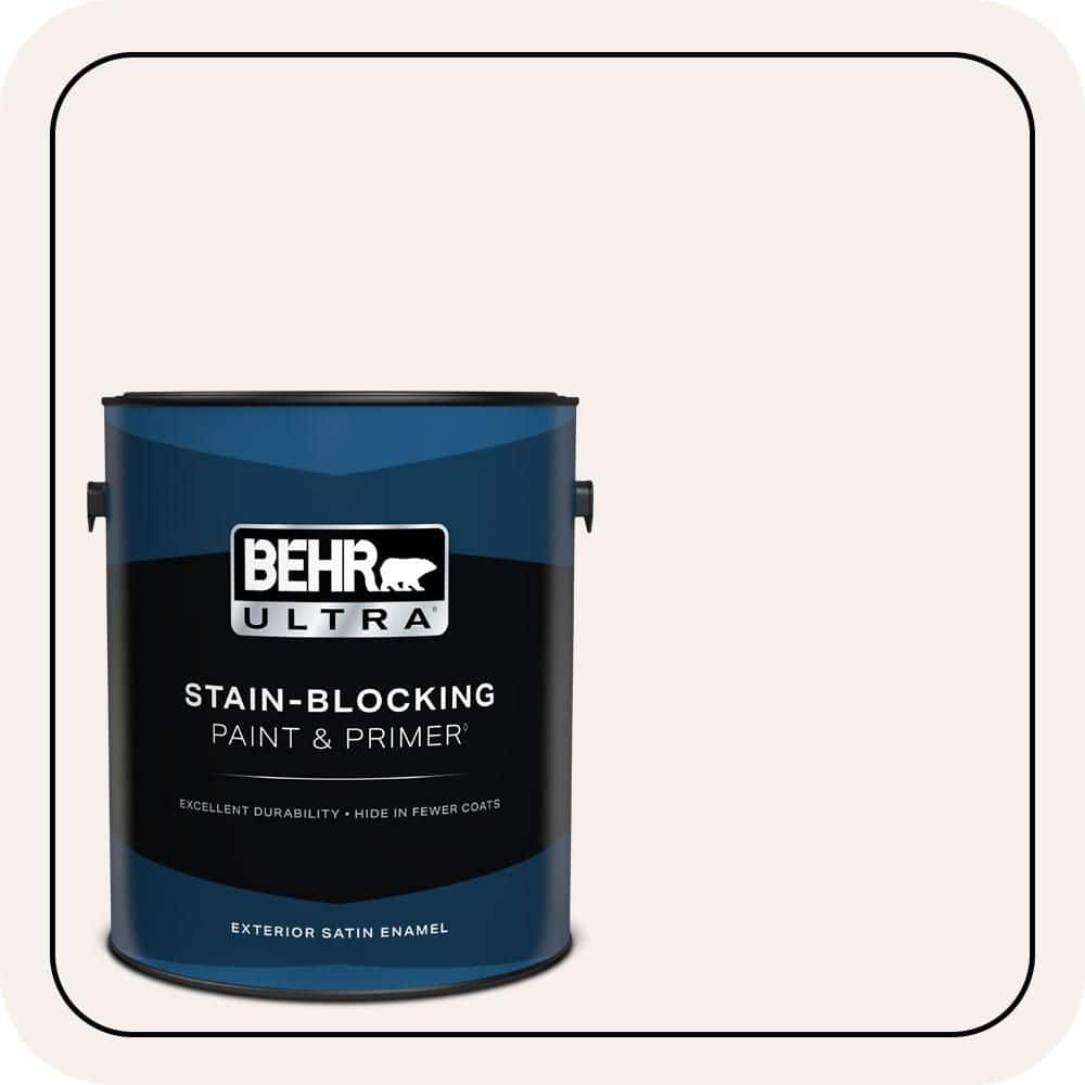BEHR ULTRA 1 gal. #W-B-100 Billowy Clouds Satin Enamel Exterior Paint & Primer