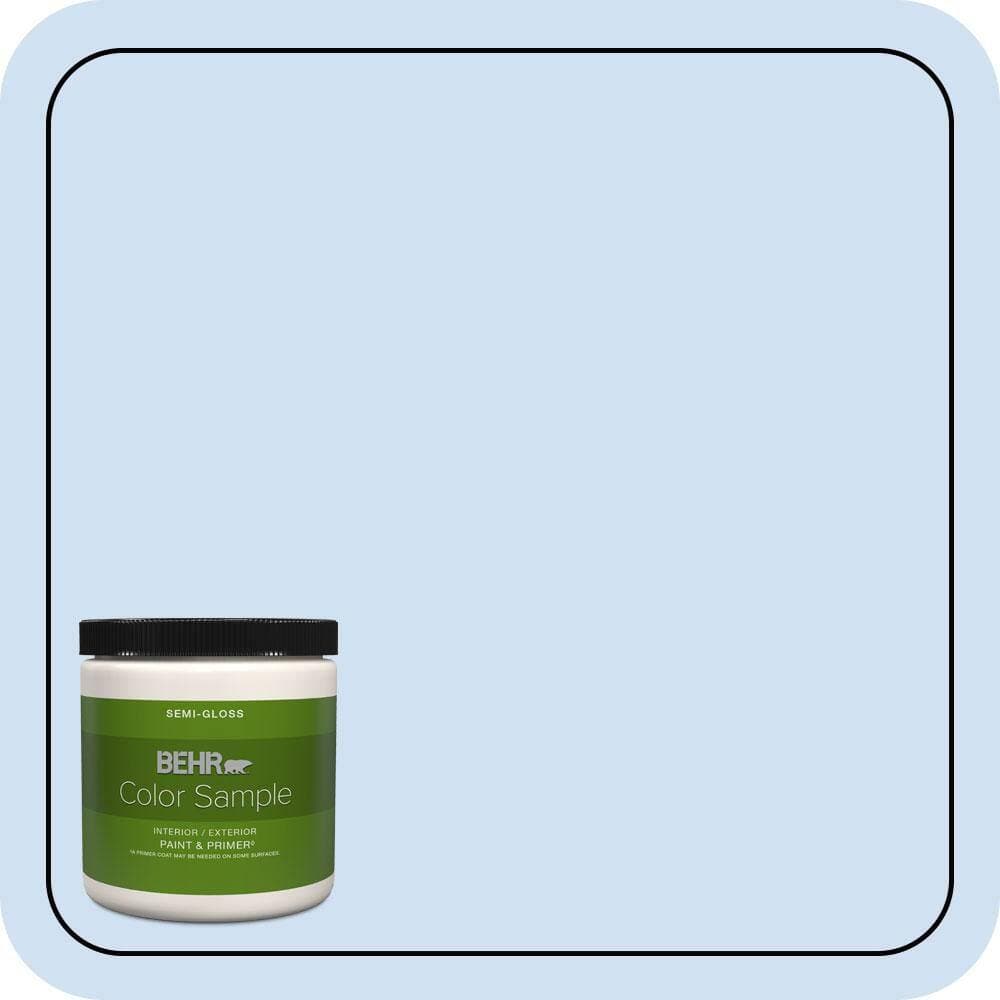 BEHR PREMIUM PLUS 8 oz. #P530-1 Loyal Semi-Gloss Interior/Exterior Paint & Primer Color Sample