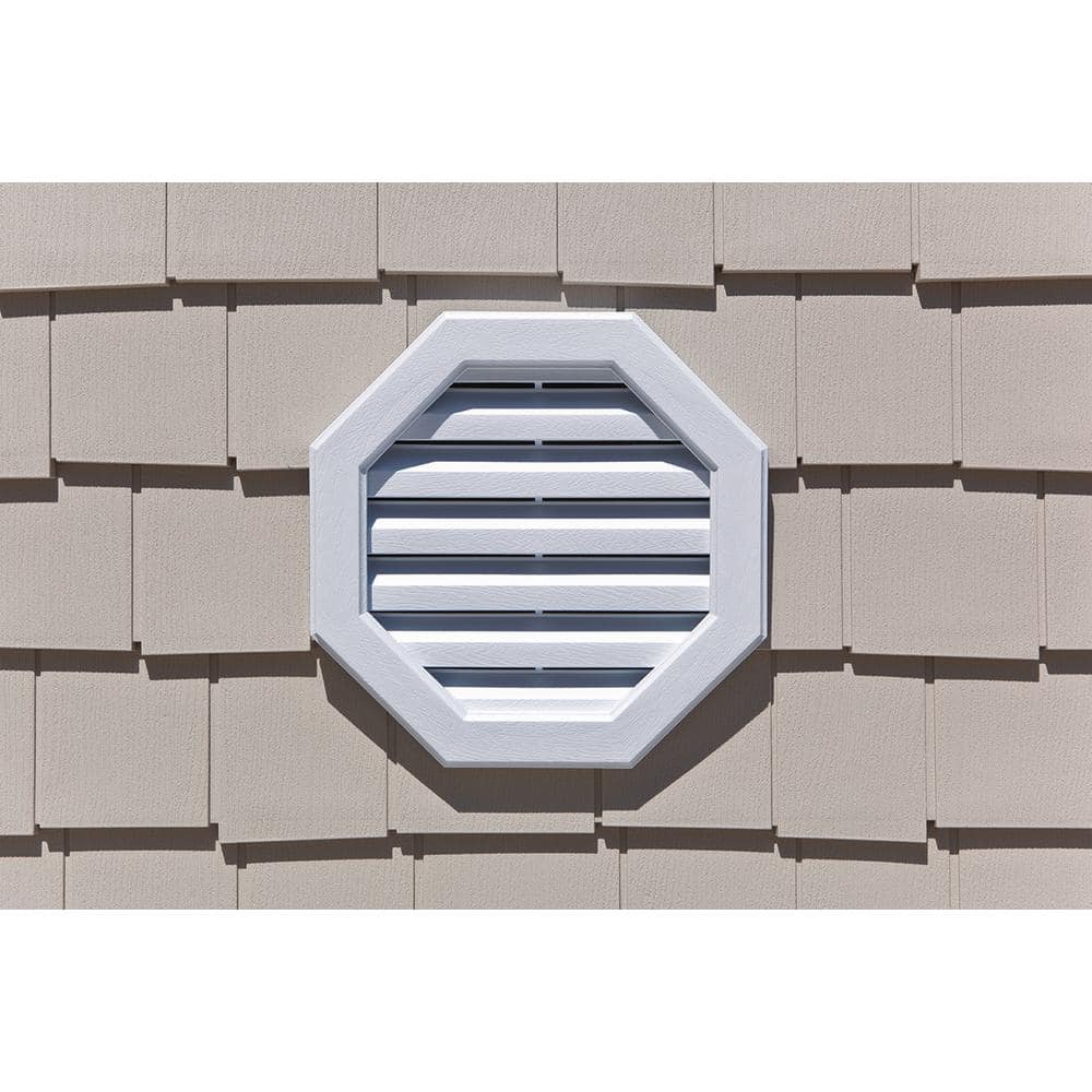 Novik 16 in. x 17.50 in. Polypropylene White Octagonal Gable Vent (2)