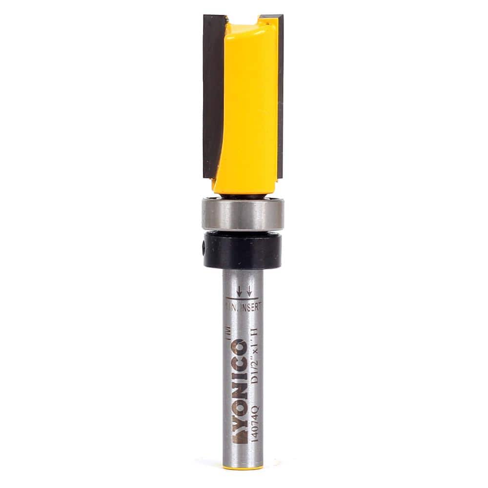 Yonico Template Flush Trim 1/2 in. Dia 1/4 in. Shank Carbide Tipped Router Bit