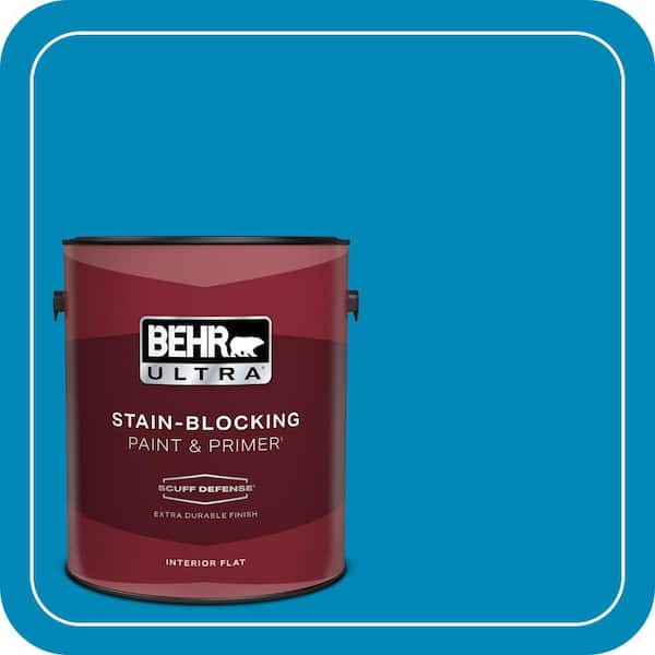 BEHR ULTRA 1 gal. #540B-7 Royal Peacock Extra Durable Flat Interior Paint & Primer (2)