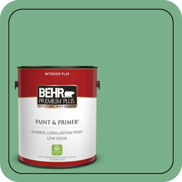 BEHR PREMIUM PLUS #M410-5 Green Bank Flat Interior/Exterior Paint & Primer Color Sample (2)