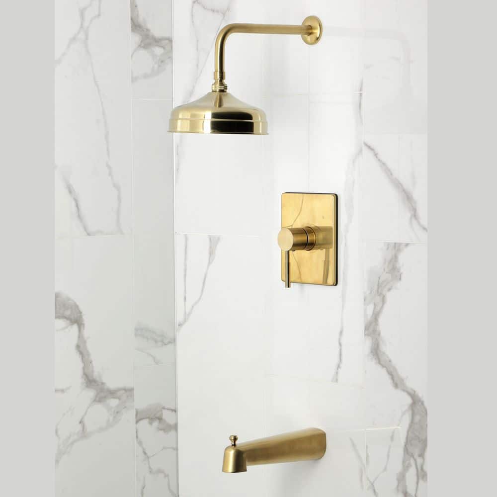 Kingston Brass Concord 1-Handle 1-Spray Tub and Shower Faucet 1.8 GPM in Brushed Brass (2)