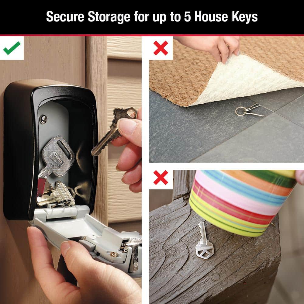 Master Lock Lock Box, Resettable Combination Dials (3)