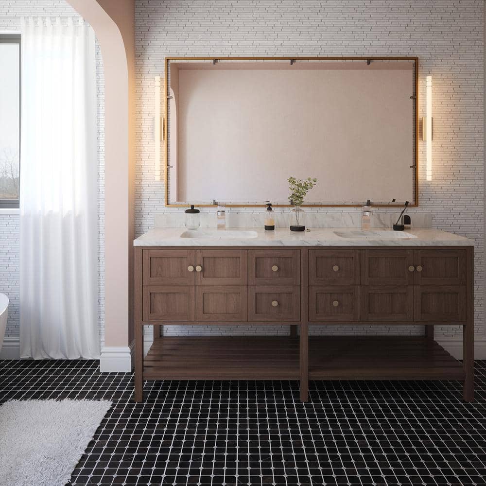 Jeffrey Court Fortune Black 11.625 in. x 11.625 in. Polished Black/White Squares Marble Mosaic Wall and Floor (0.938 Sq. Ft./Each) (3)