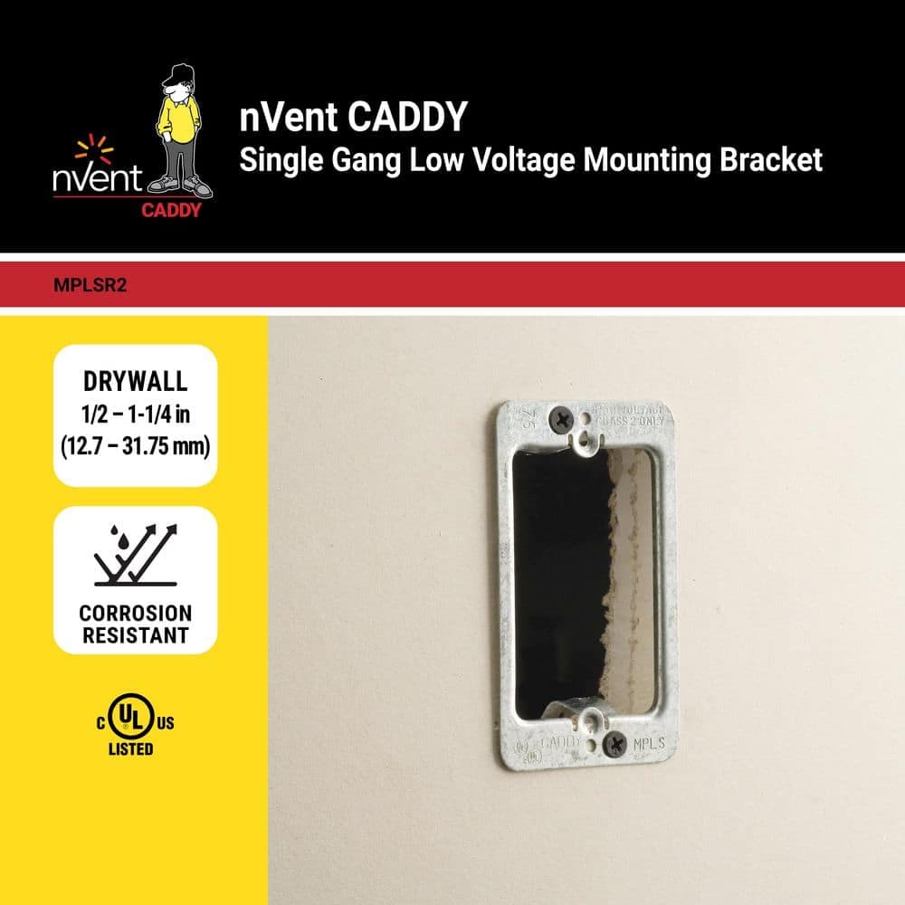 CADDY 4-1/4 in. L x 2-1/2 in. W Single-Gang Low-Voltage Device Mounting Bracket (2-Pack) (3)