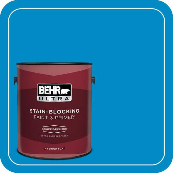 BEHR ULTRA 1 gal. #MQ4-57 Celebration Blue Extra Durable Flat Interior Paint & Primer (2)