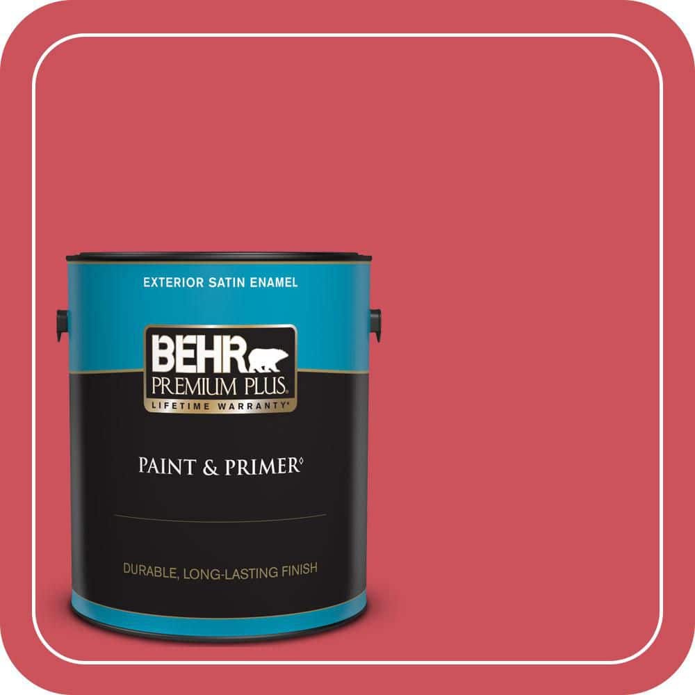 BEHR PREMIUM PLUS 1 gal. #T15-14 Super Hero Satin Enamel Exterior Paint & Primer