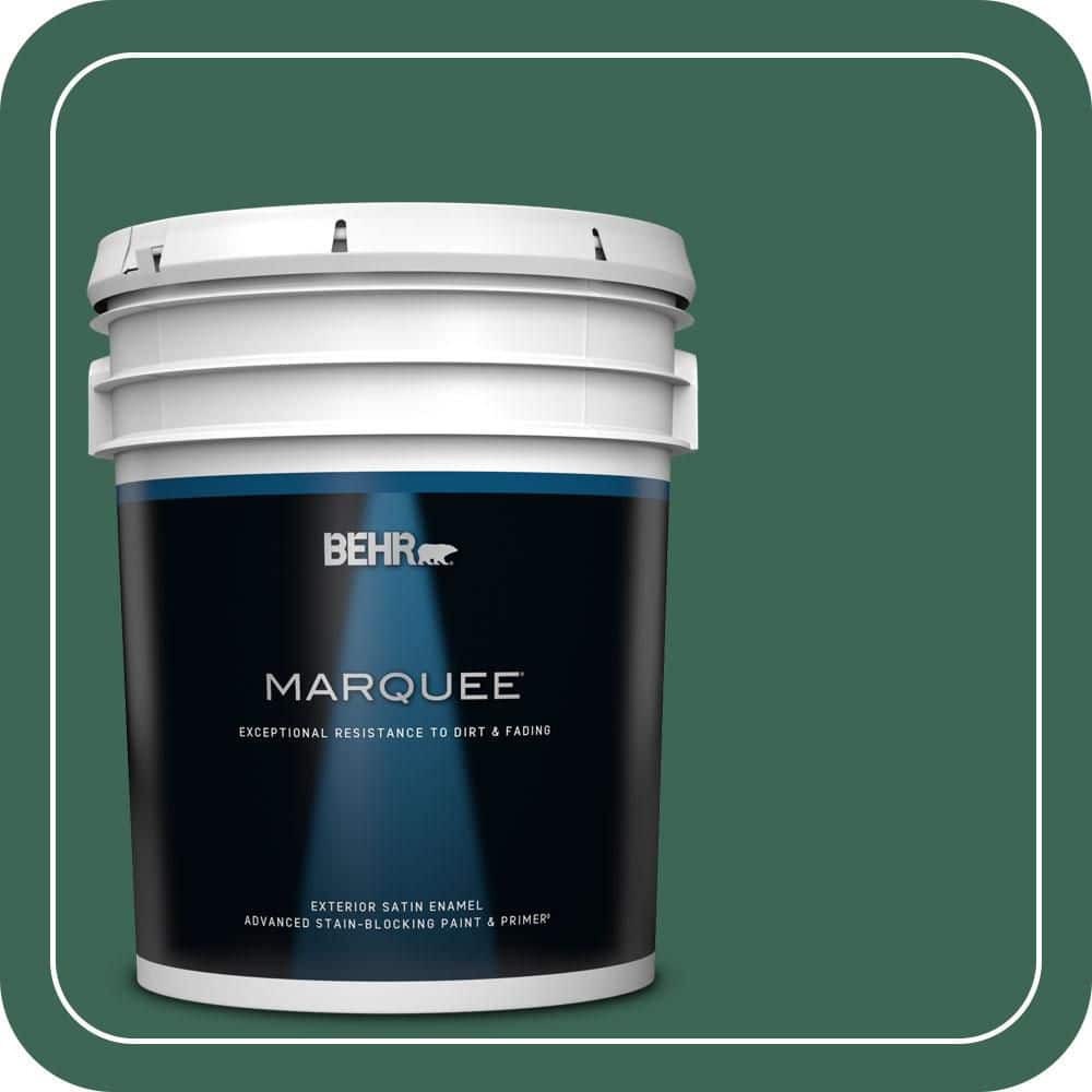 BEHR MARQUEE 5 gal. #480D-7 Isle of Pines Satin Enamel Exterior Paint & Primer