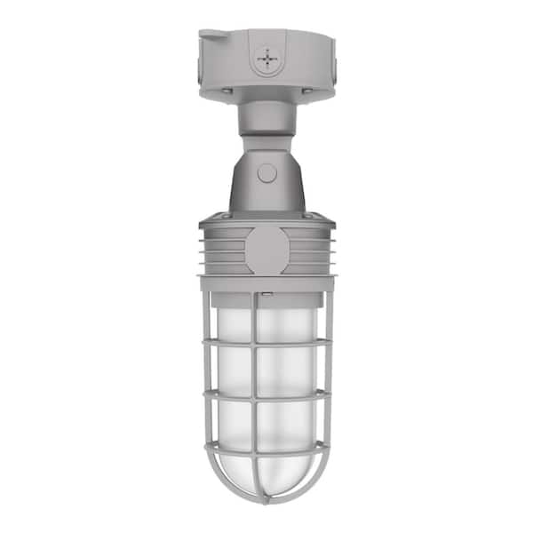 Commercial Electric VT 100-Watt Equivalent CE Integrated LED Vaportite CCT/Lumen Select, Canopy Light, Bronze