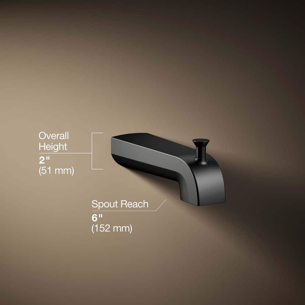 KOHLER Pitch Wall-Mount Diverter Bath Spout in Matte Black (3)