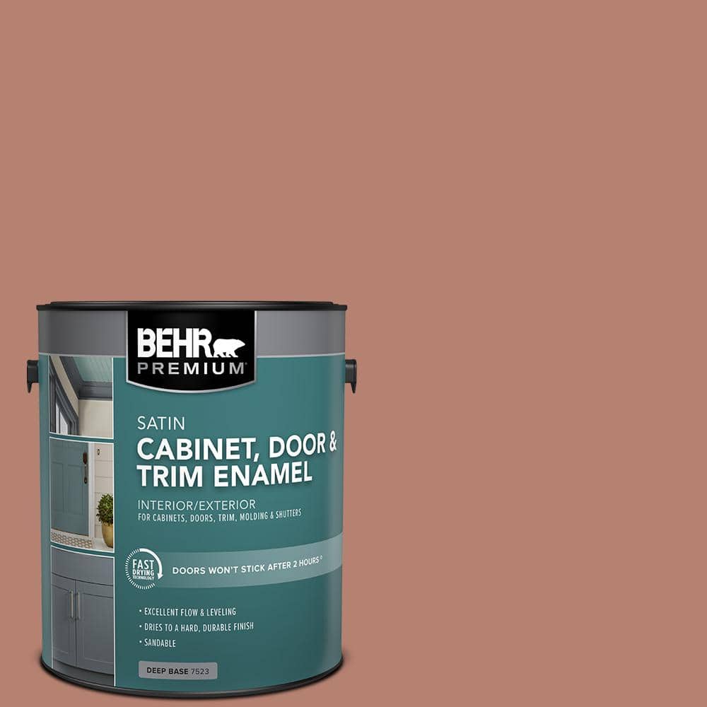 BEHR PREMIUM 1 gal. #S180-5 Auburn Glaze Satin Enamel Interior/Exterior Cabinet, Door & Trim Paint (1)