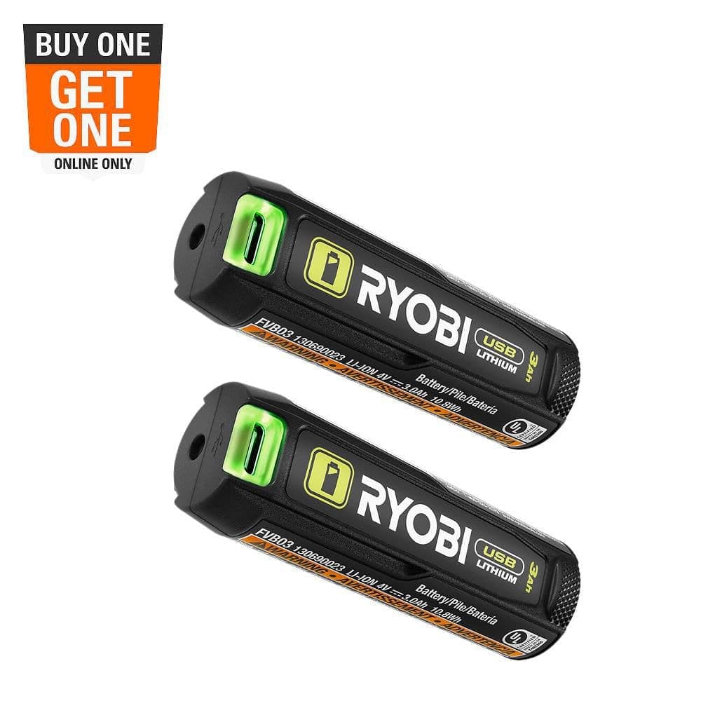 RYOBI USB Lithium 0 Ah Lithium Rechargeable Batteries