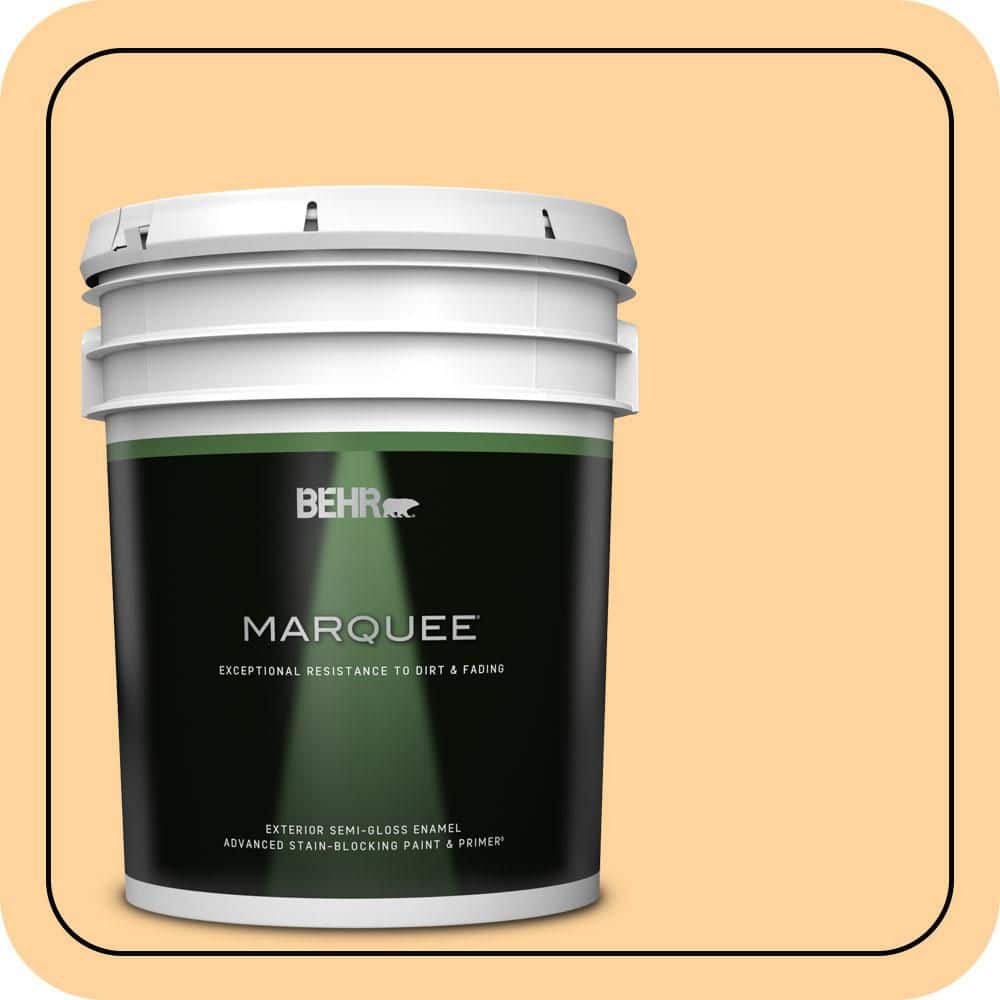 BEHR MARQUEE 5 gal. #P240-3 Mango Nectar Semi-Gloss Enamel Exterior Paint & Primer