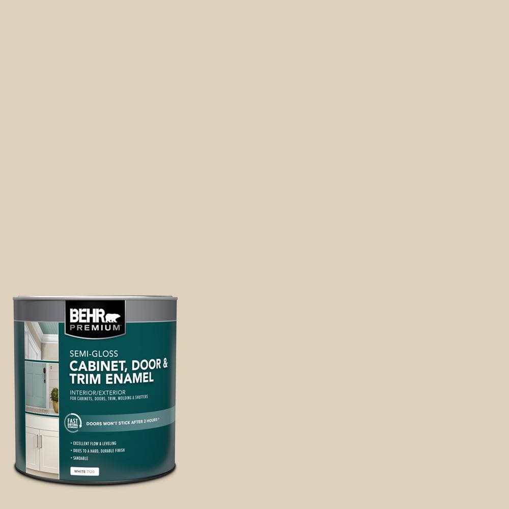 BEHR PREMIUM 1 qt. #BWC-26 Stucco Tan Semi-Gloss Enamel Interior/Exterior Cabinet, Door & Trim Paint (1)