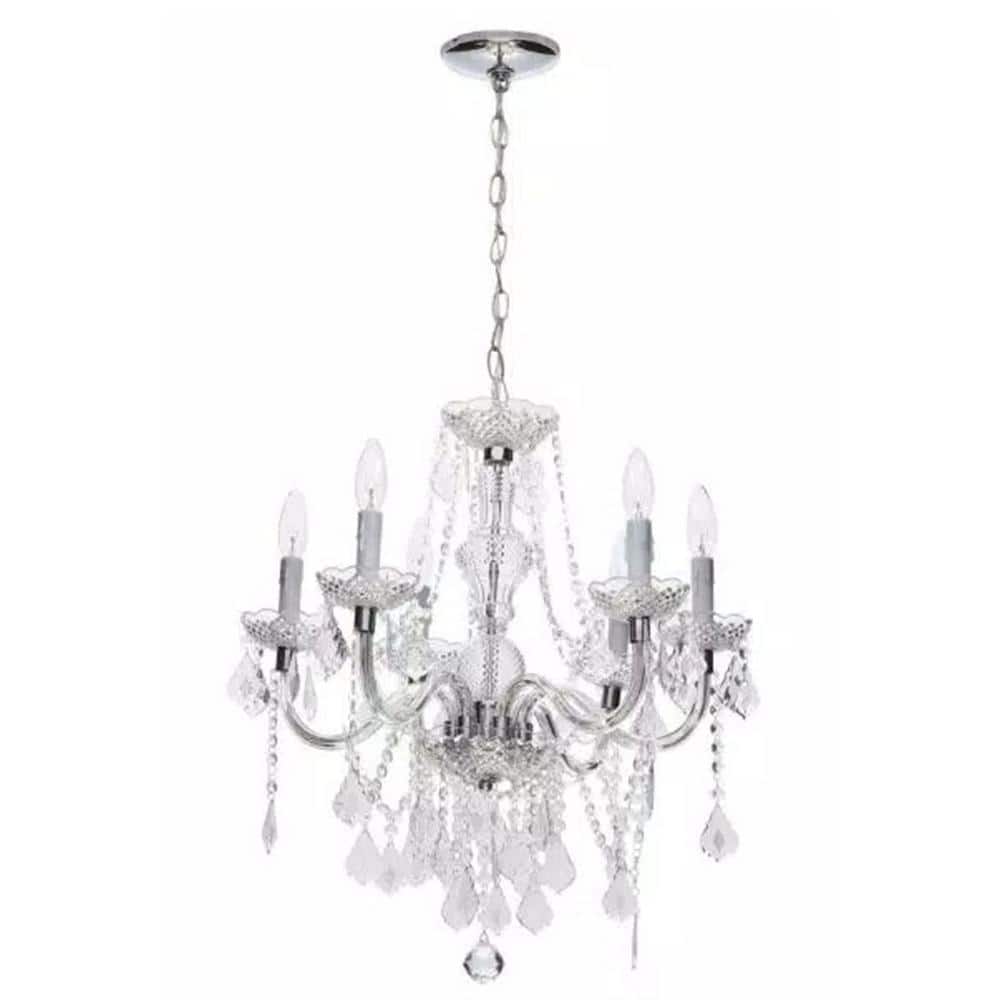 Hampton Bay Maria Theresa 6-Light Chrome with Clear Acrylic Chandelier (3)