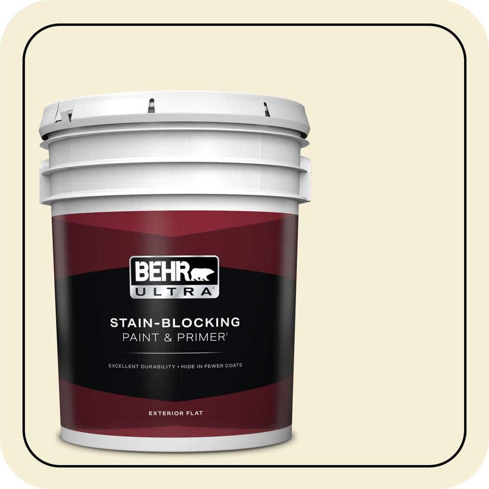 BEHR ULTRA 5 gal. #W-B-320 White Corn Flat Exterior Paint & Primer