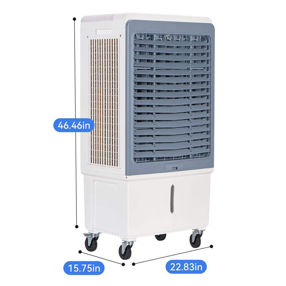 Uthfy 3126 CFM Heavy-Duty Evaporative Cooler in White/Blue with 12.6 Gal. Tank and Silver Ion Tech (2)