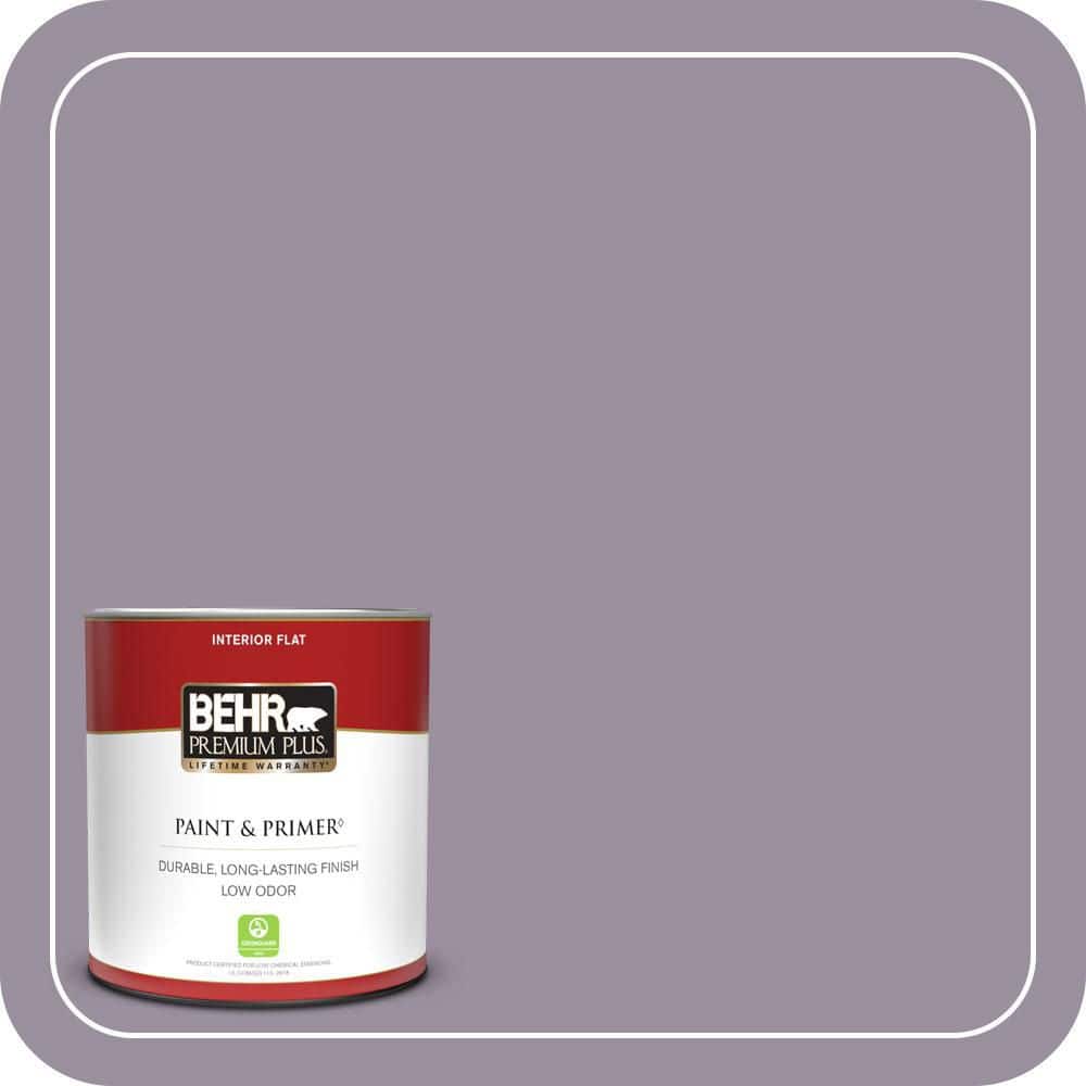 BEHR PREMIUM PLUS 1 qt. #PPU16-13 Duchess Lilac Flat Low Odor Interior Paint & Primer (1)