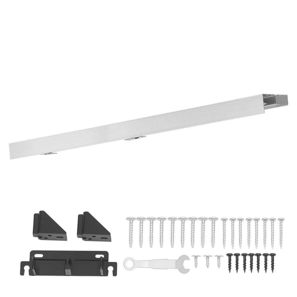 VEVOR Bypass Sliding Door Hardware Kit, 4 ft. Aluminum Dual-Track, Smooth Quiet Sliding, Easy Install, 1 to 1-3/4 in. Thick (1)